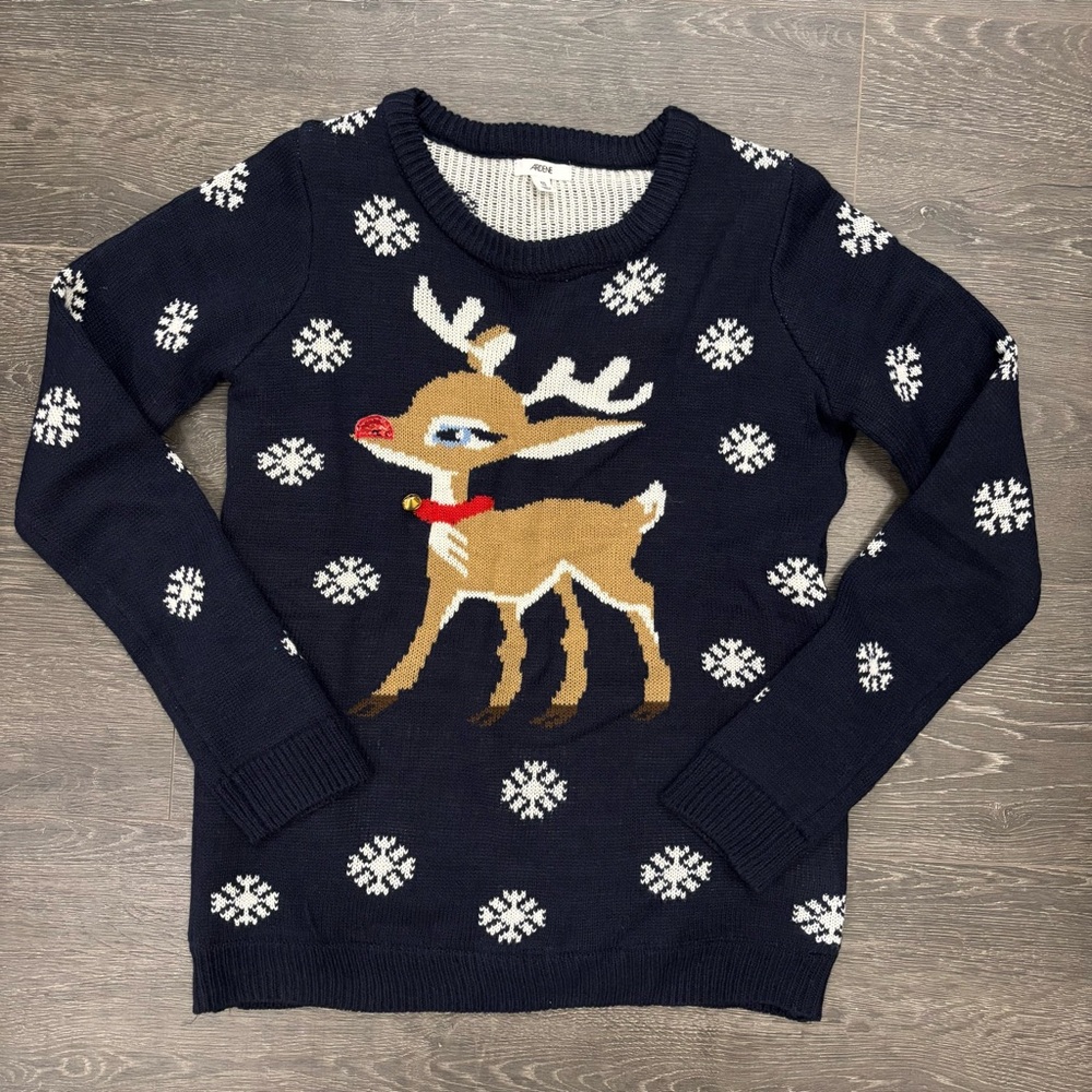 Ardene Navy Reindeer Sweater